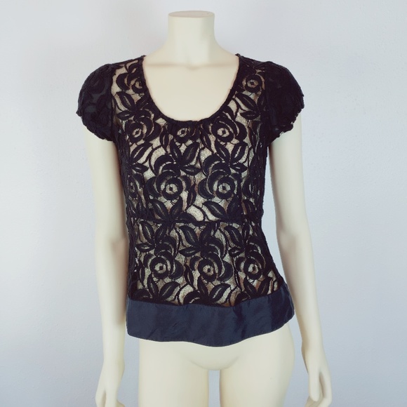 Anthropologie Tops - Anthropologie Moulinette Soeurs Black Lace Blouse